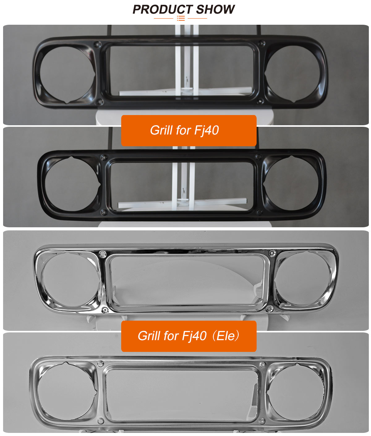 FJ40/45 FRONT GRILLE FOR ELECTIC PLATING,FRONT BUMPER GRILL (ELE) PANEL FOR FJ40 1979-