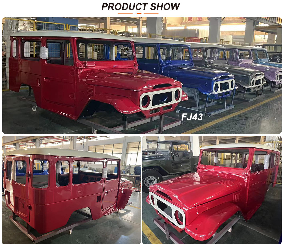 WHOLE CAR BODY SHELL FOR TOYOTA LAND CRUISER FJ43/BJ44,CLASSIC CAR METAL REPLACEMENT PARTS,FJ43 HAS BEEN PERFECTLY RESTORED