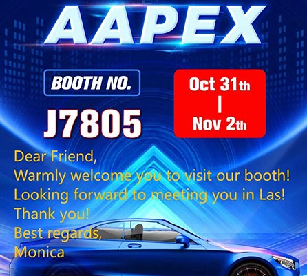 Welcome to our booth J7805 AAPEX show in Las Vegas🎉🎊