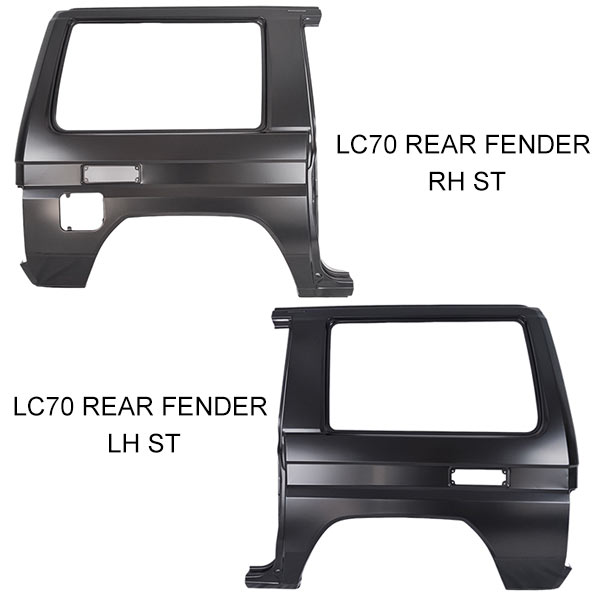 LC70 REAR FENDER RH LH STEEL,PASSENGER REAR FENDER FLARE CONVERSION SET TOYOTA LAND CRUISER LC70