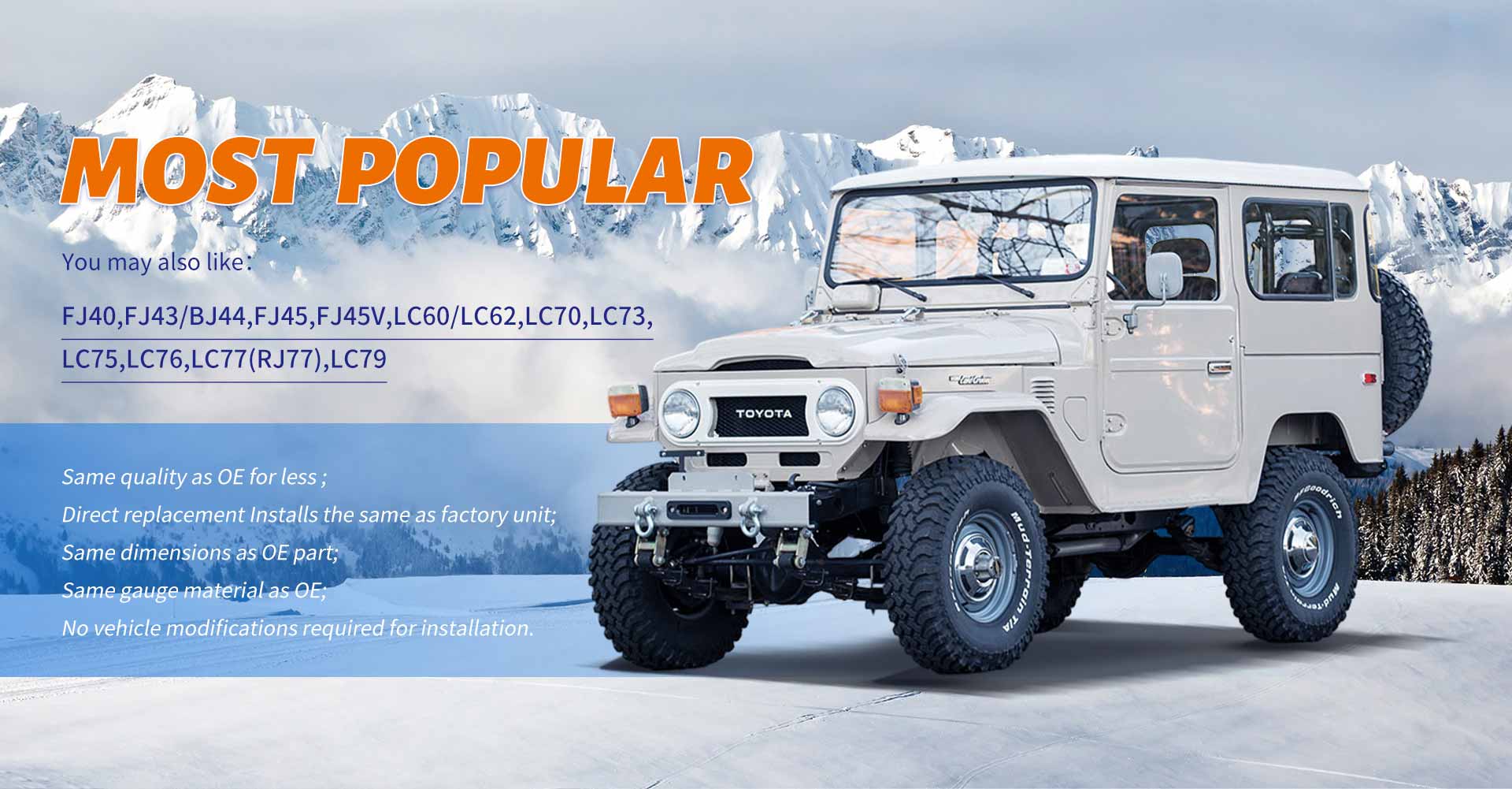 juncheng most popular fj40 fj43 bj44 fj45 lc60 lc62 lc70 lc73 lc75 lc76 lc77 lc79-1